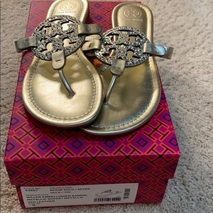 Tory Burch Shoes - Tory Burch Gold Metallic Miller Tory Burch Shoes - Tory Burch Gold Metallic Miller